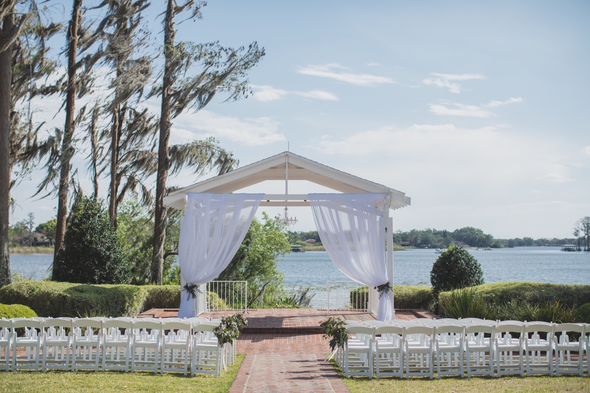 Lakefront wedding at Cypress Grove Estate House