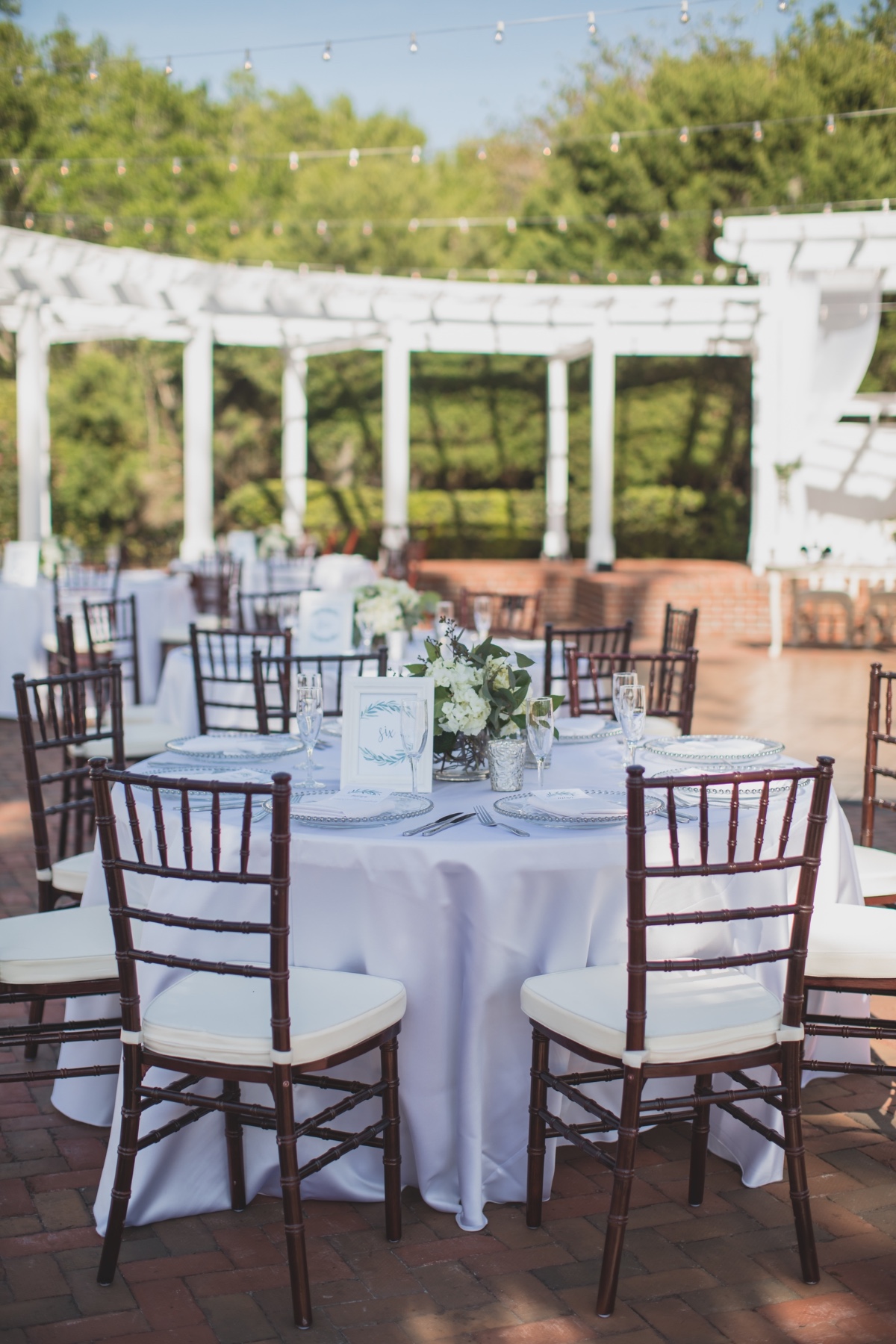 Green and white outdoor reception
