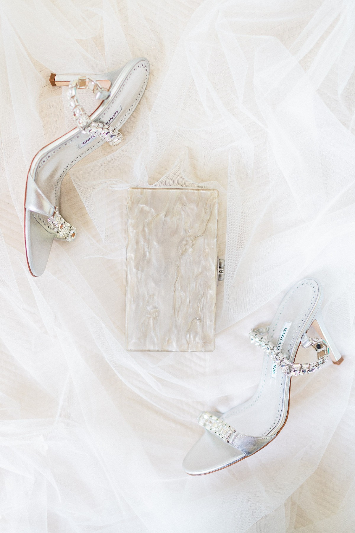 Wedding heels and clutch