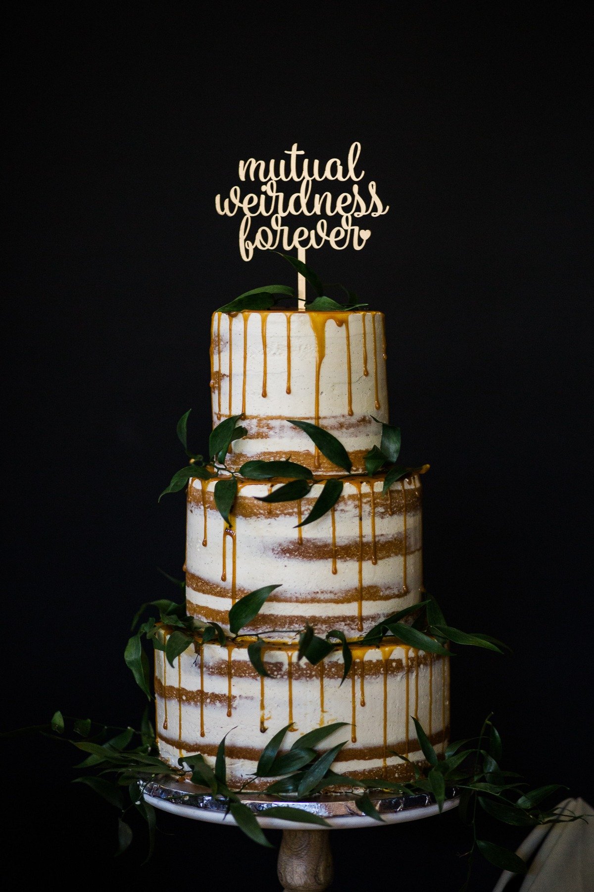 Caramel drizzle wedding cake