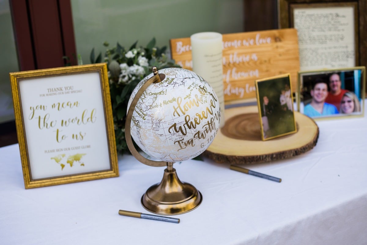 Wedding globe guestbook
