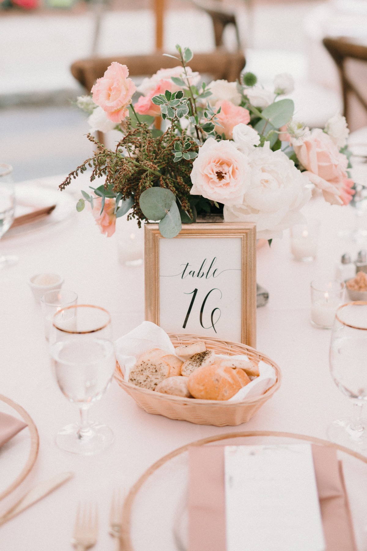 Blush wedding reception table