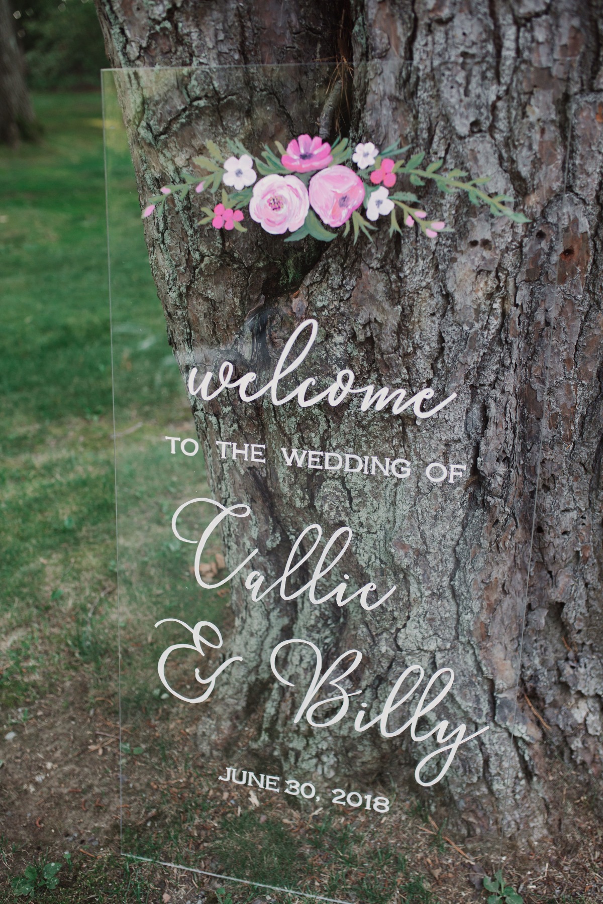 Acrylic wedding sign