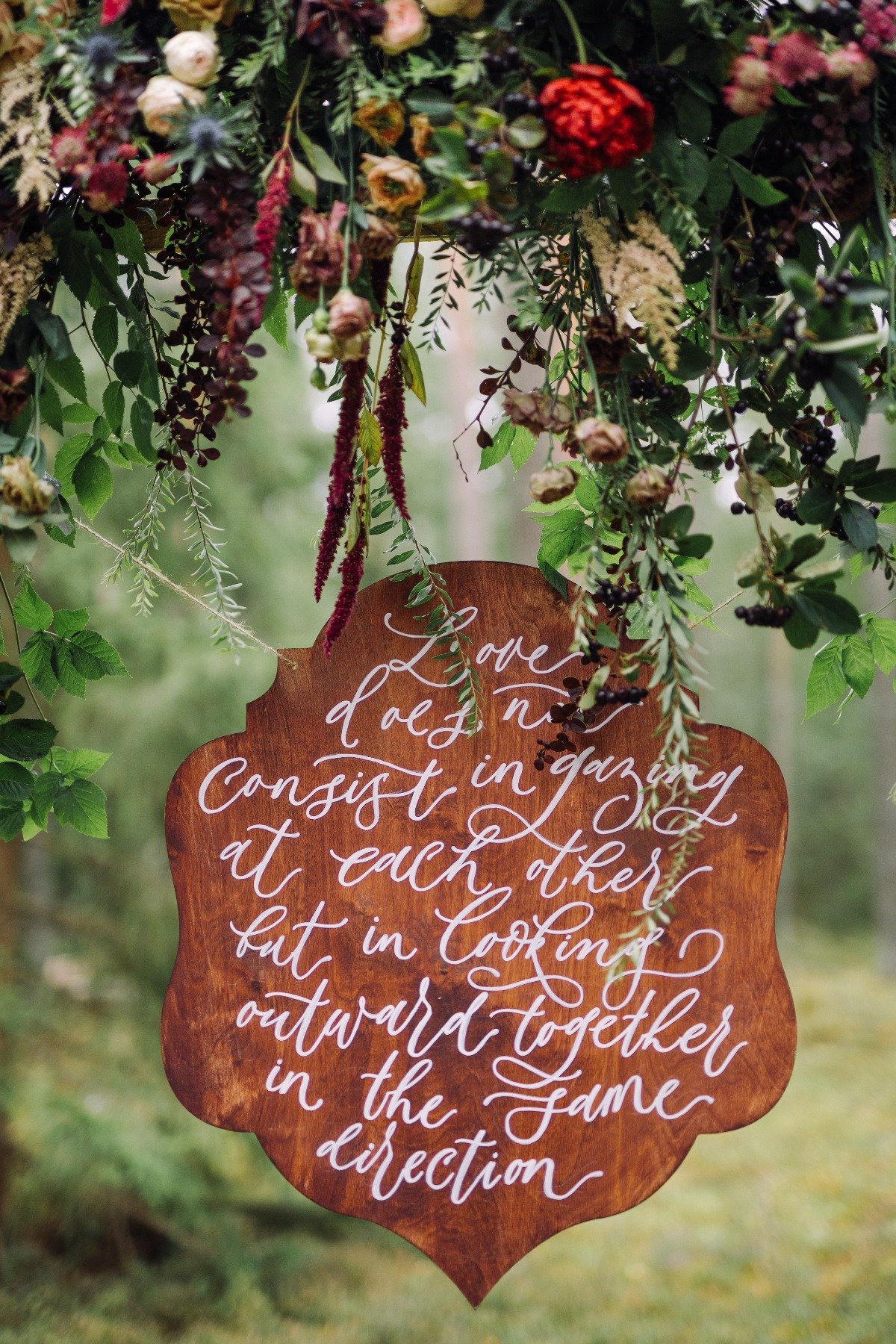 wedding backdrop quote sign