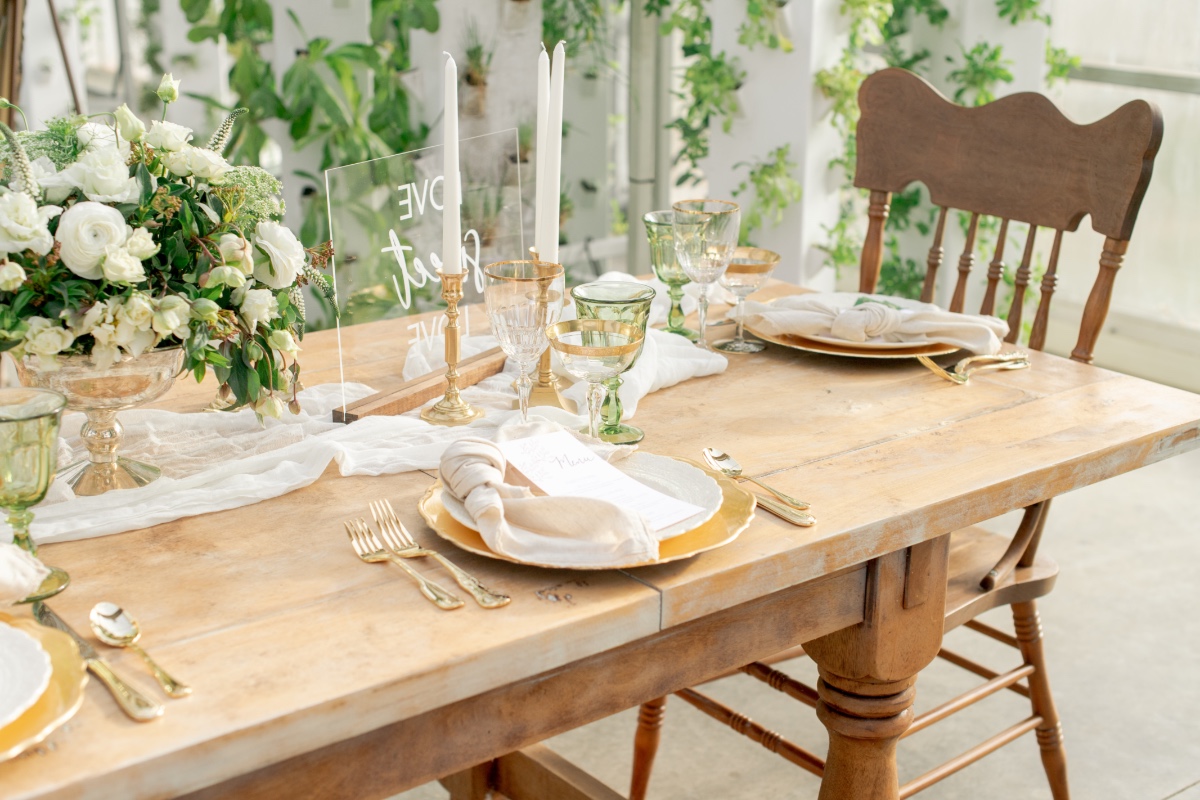 Rustic farm table reception