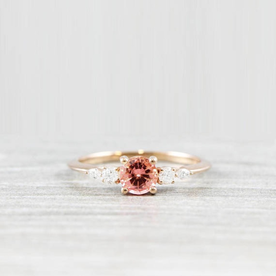 Aardvark Jewellery Champagne Rose Sapphire Engagement Ring