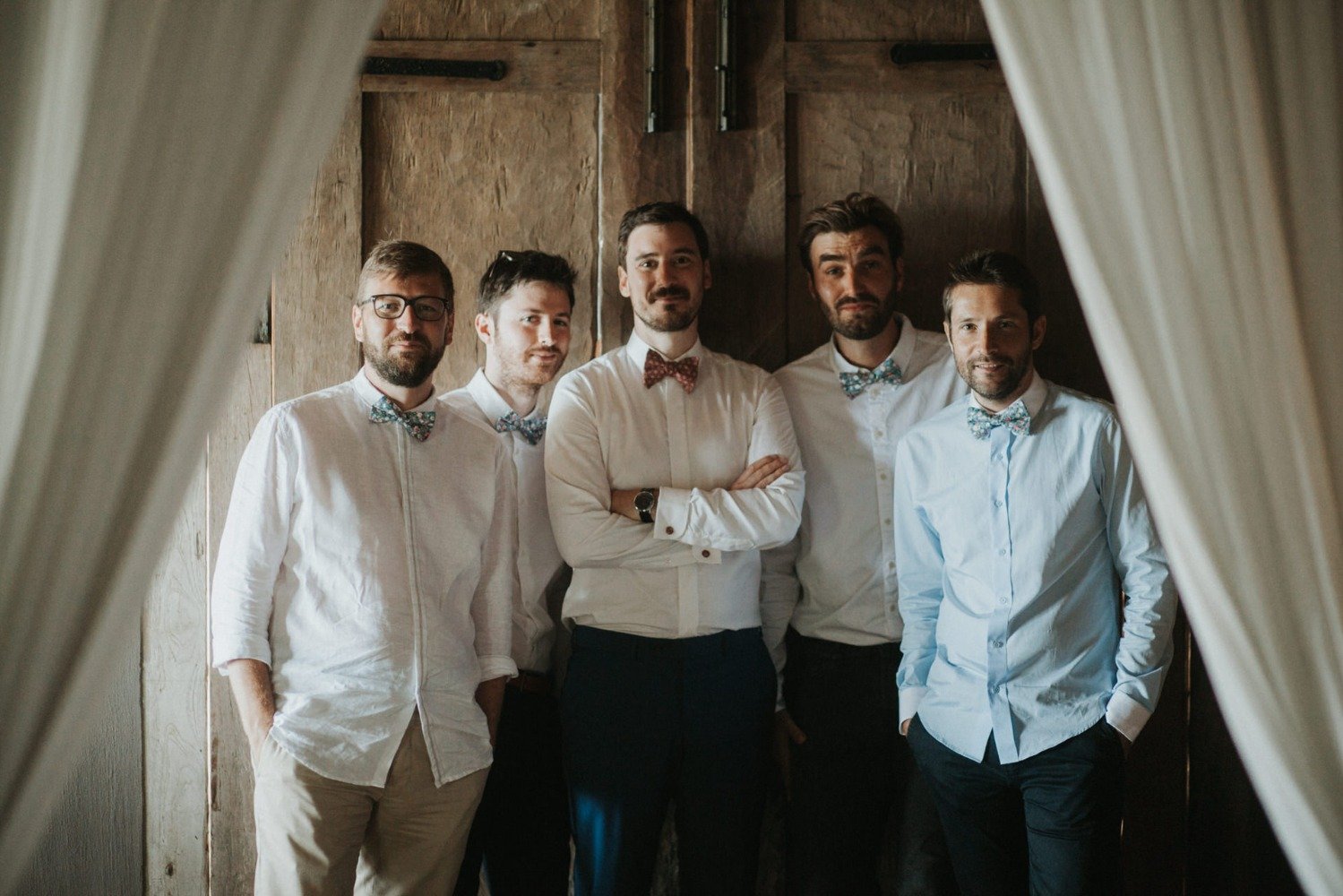 groom and his men in bow ties
