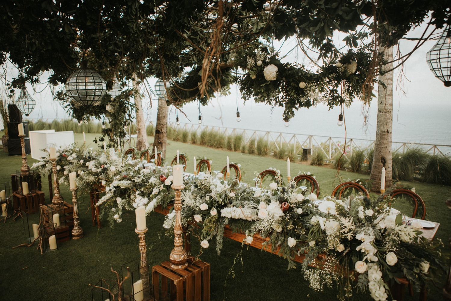 romantic wedding party table in Bali