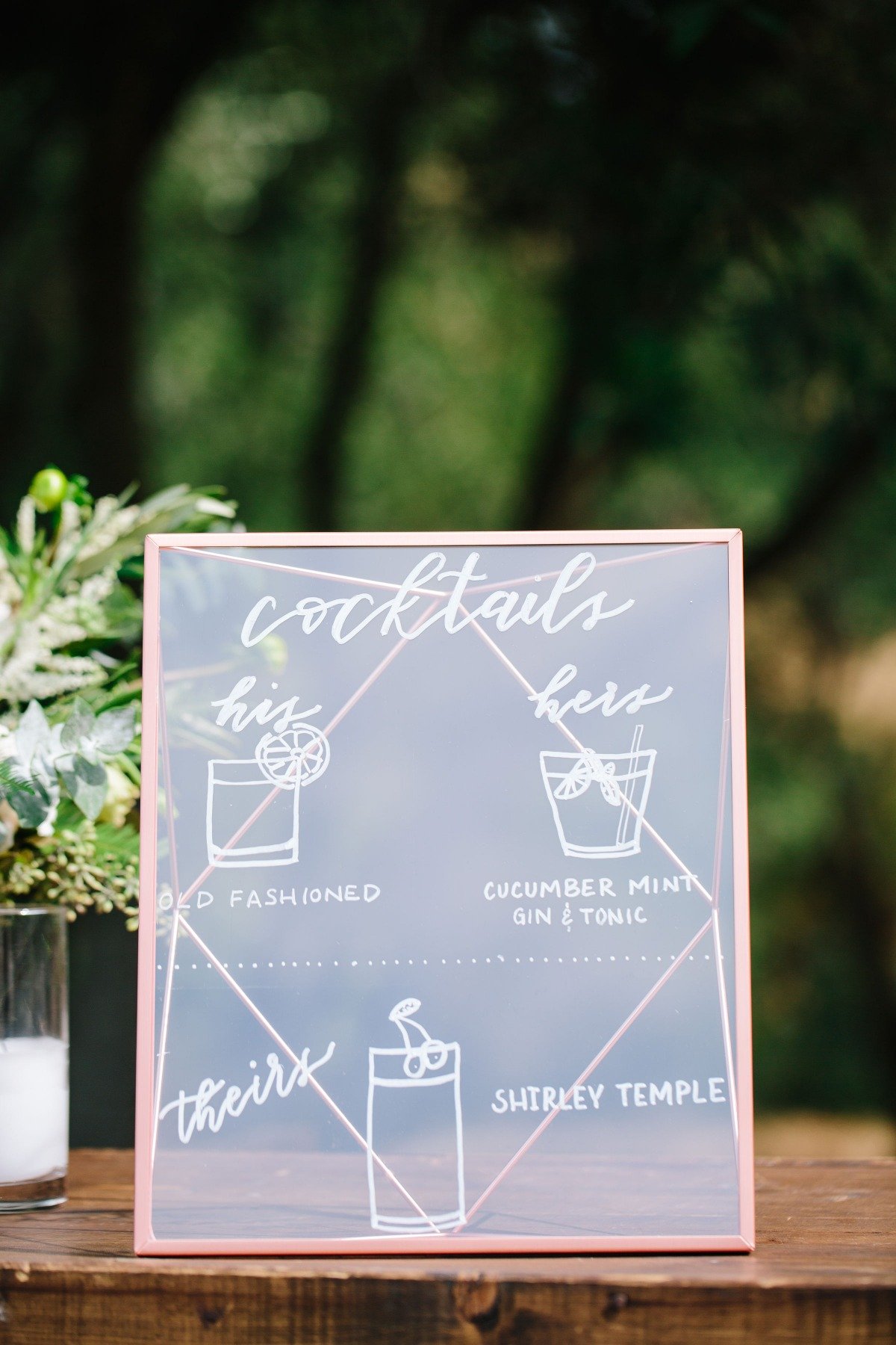 Cocktail wedding sign