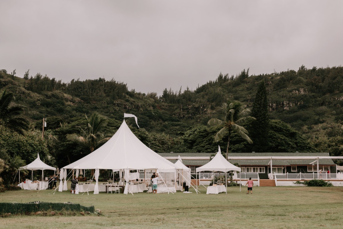 Tent wedding reception in Hawaii