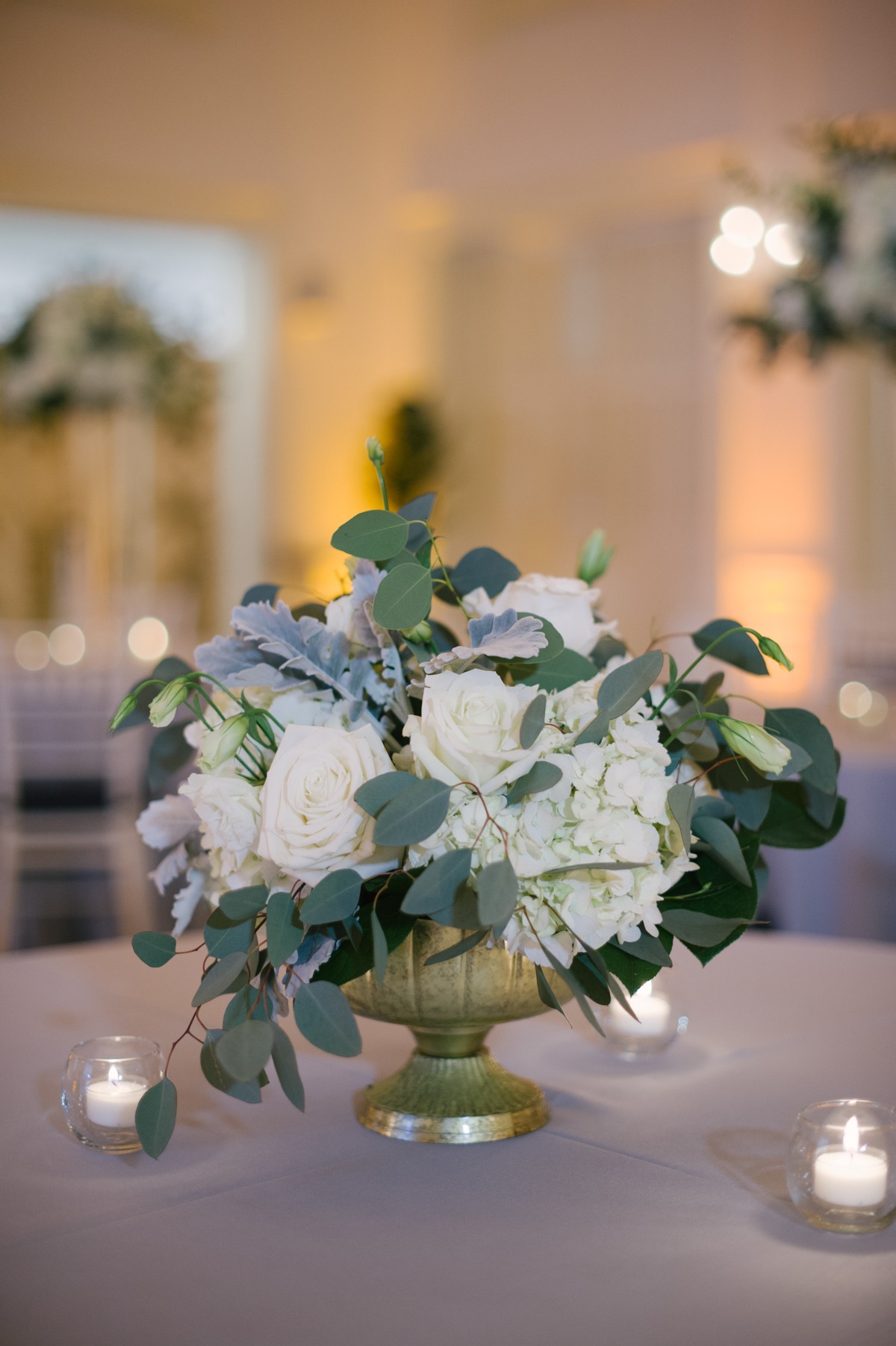 White and green centerpiece