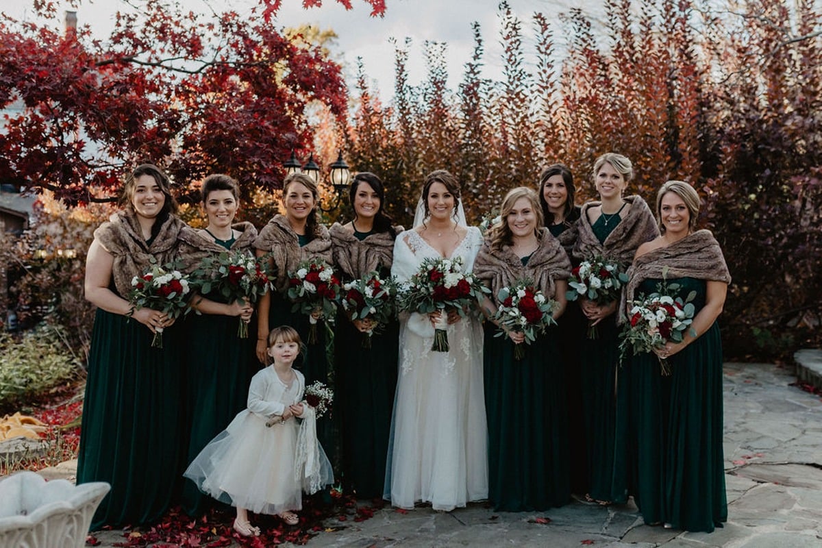 late fall bridal party