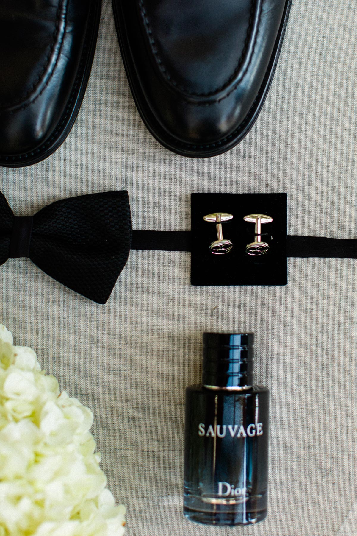James Bond themed groom accessorites
