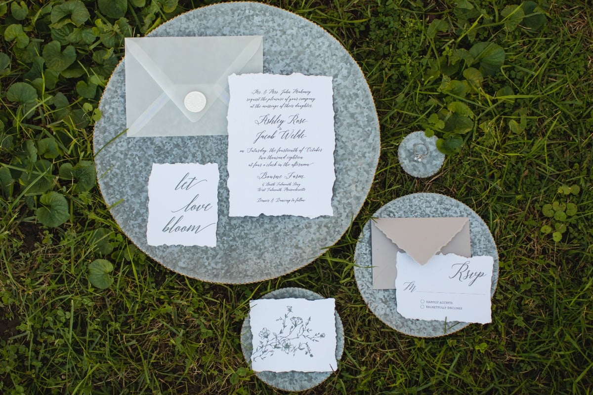 calligraphy wedding invitation suite