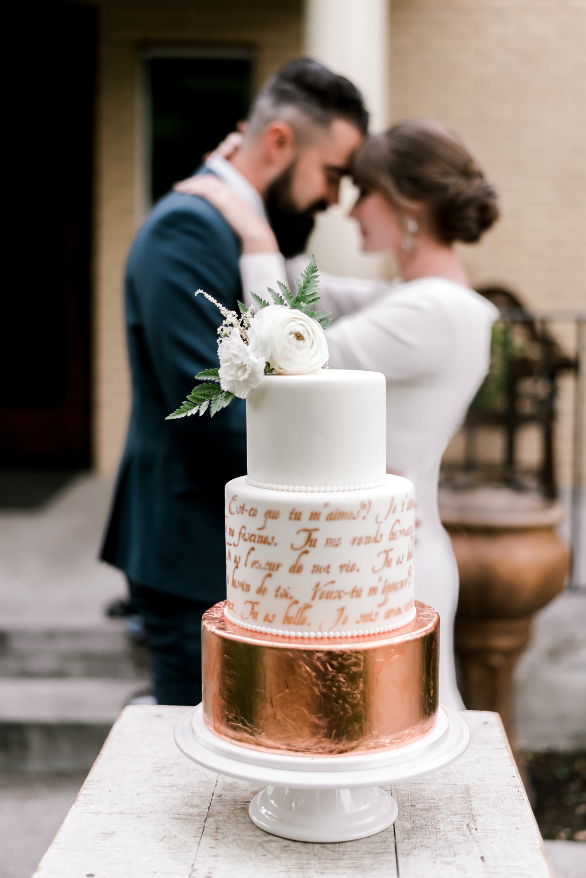 copper foil wedding cake
