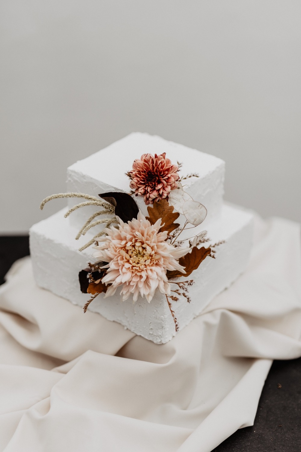 White square wedding cake