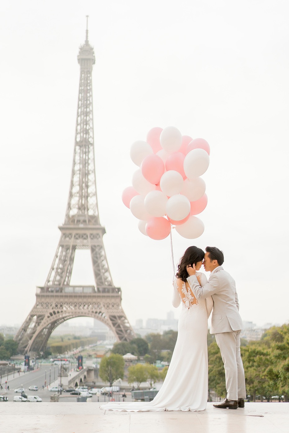 Paris Eiffel Tower Wedding Portrait