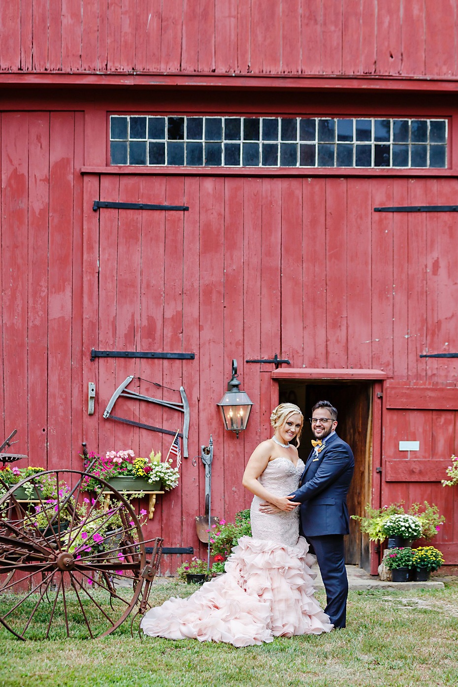 pink-wedding-dress-nh-barn-backyard-wedding