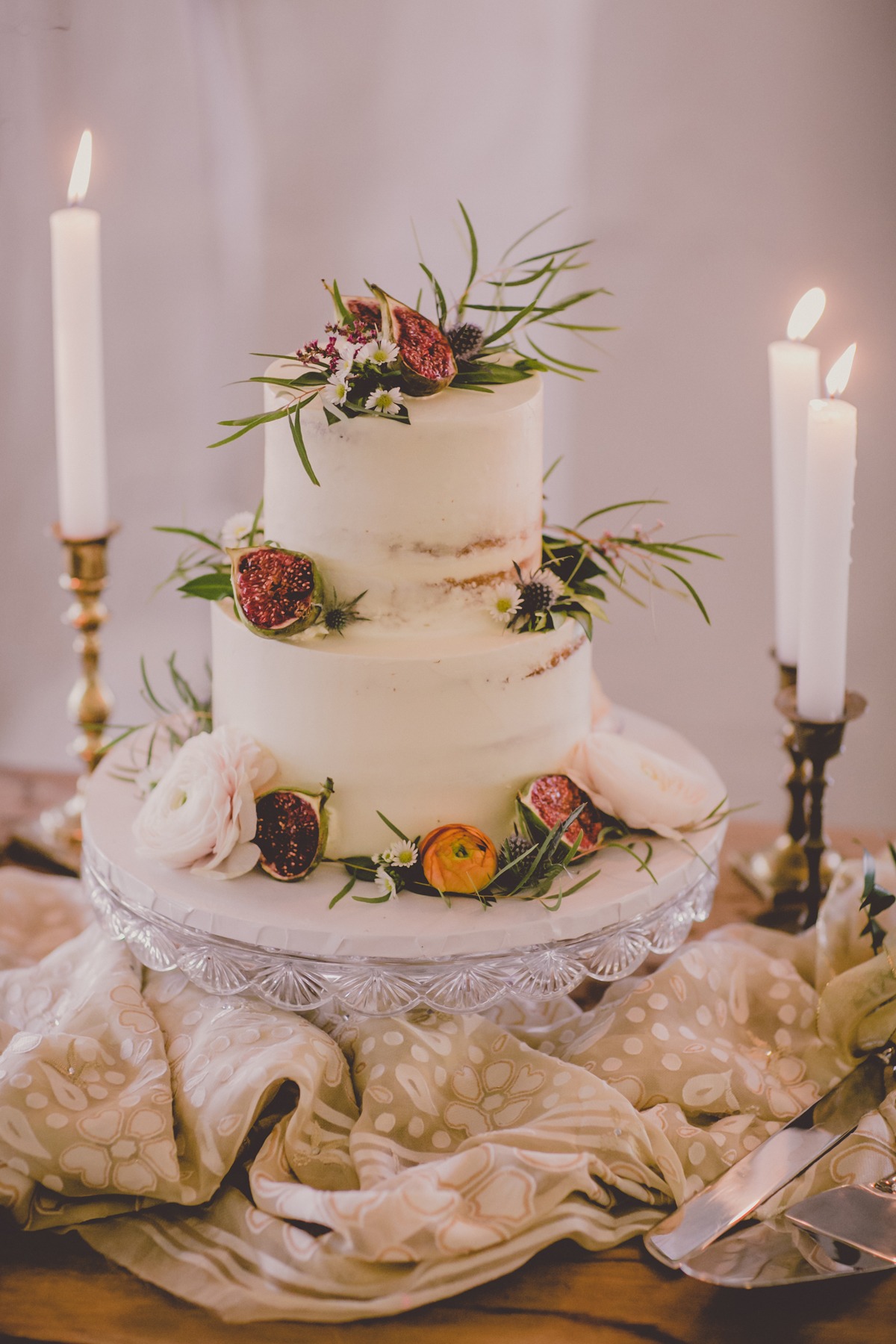 fig topped wedding cake