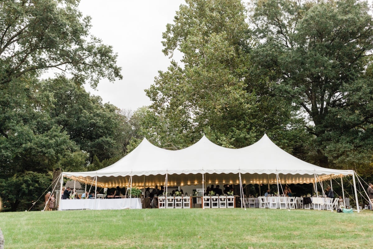 outdoor tented wedding reception