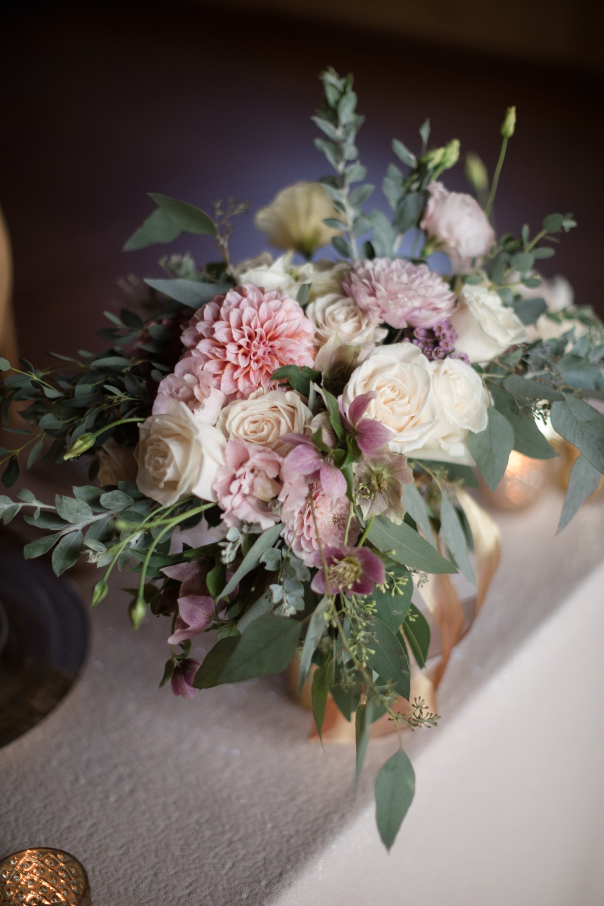 blush and ivory wedding flowers