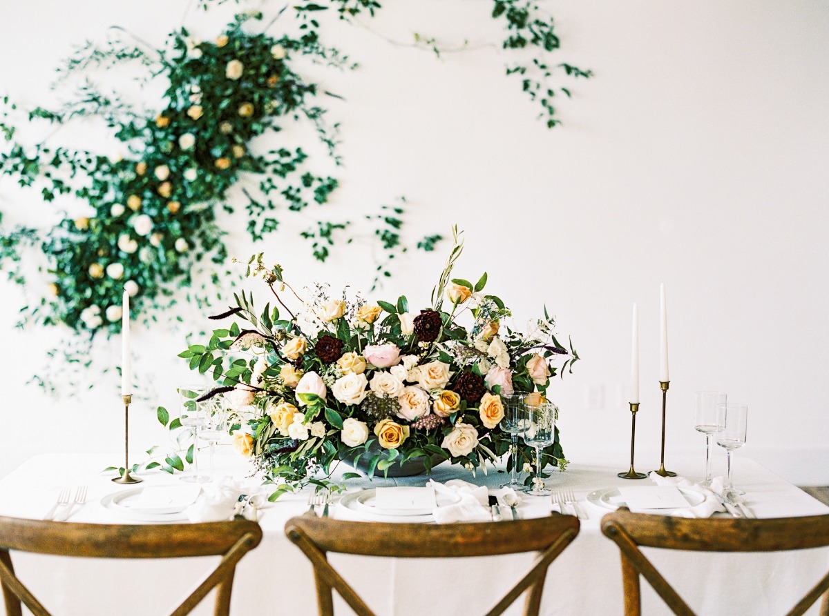 vintage style wedding floral centerpiece