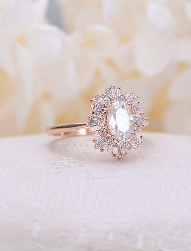 Vintage Rose Gold Women's Engagement Ring