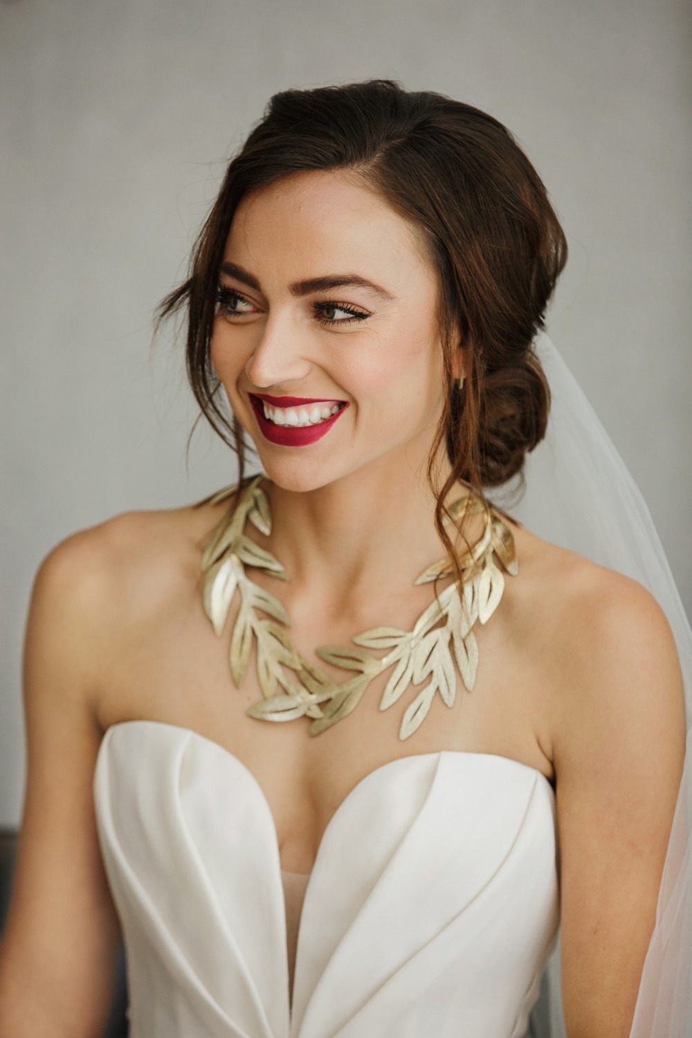eucalyptus inspired wedding necklace