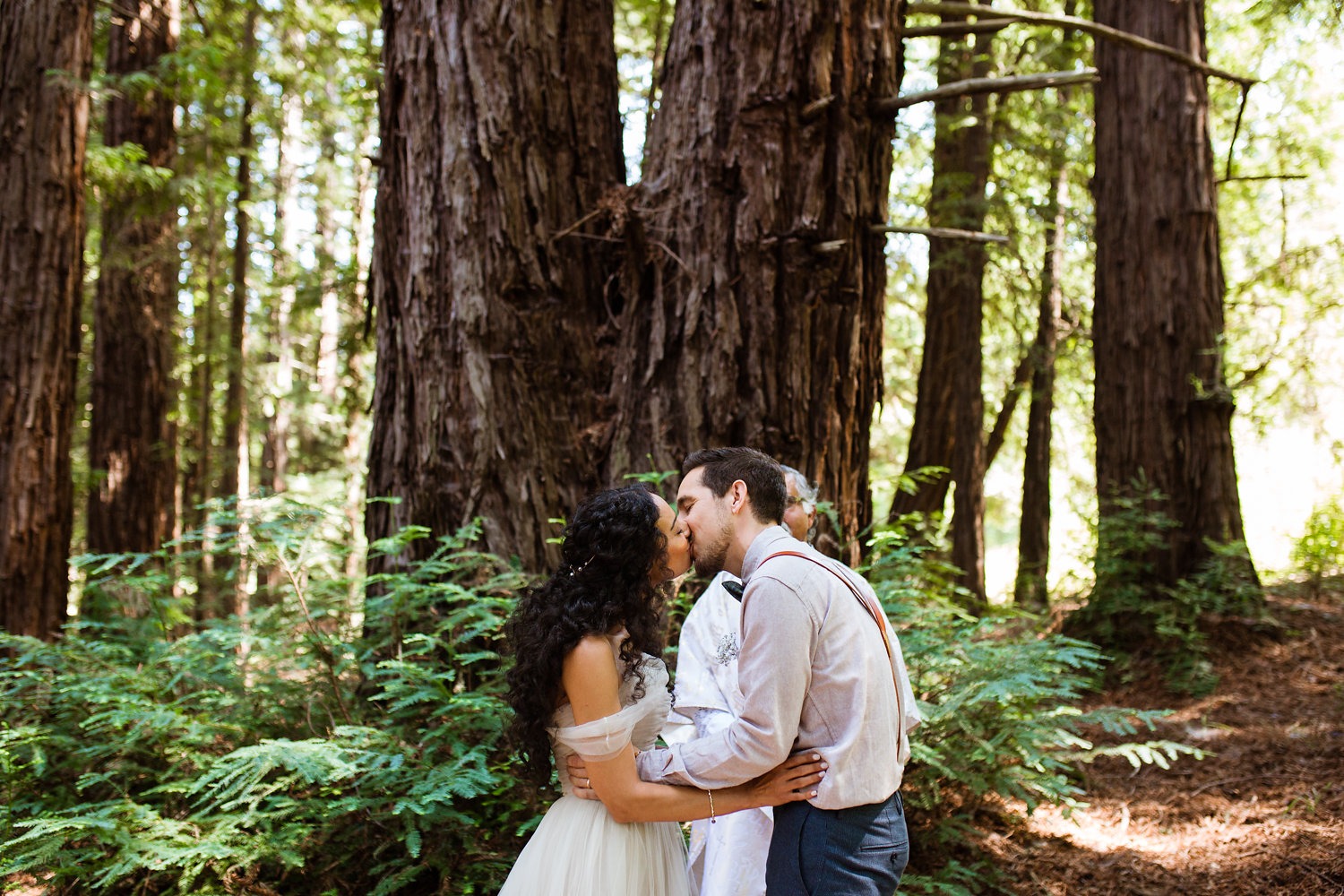 Just married in the redwoods