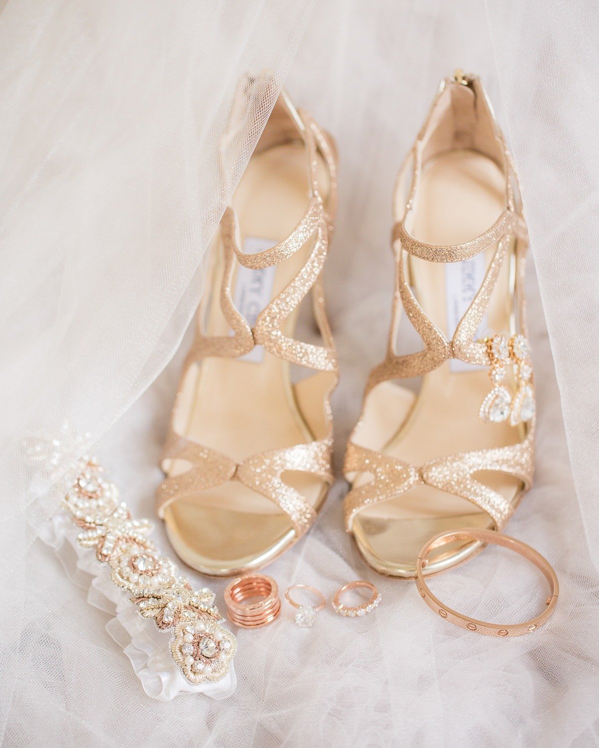 Gold Jimmy Choo wedding heels