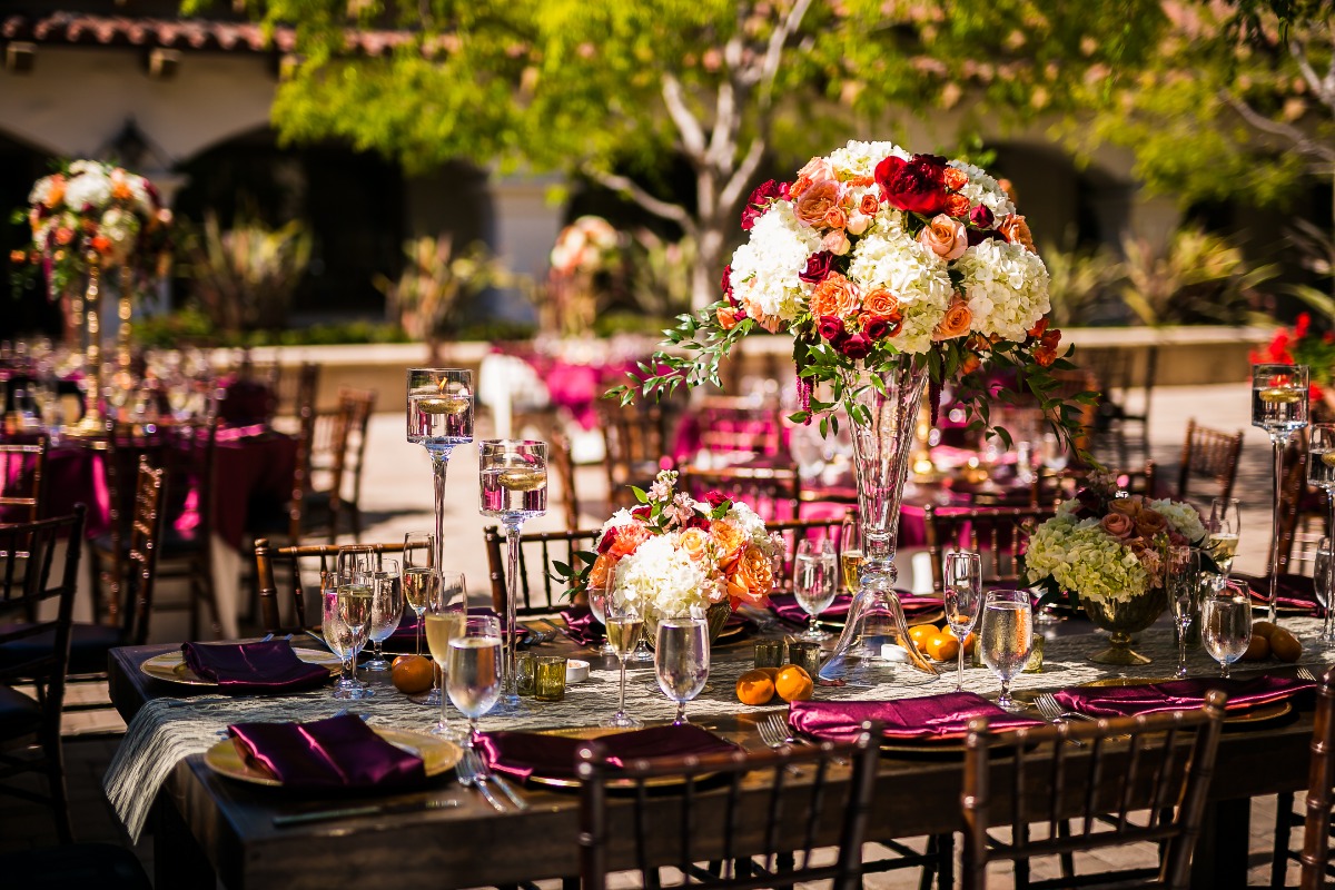 Outdoor reception with citrus inspiration