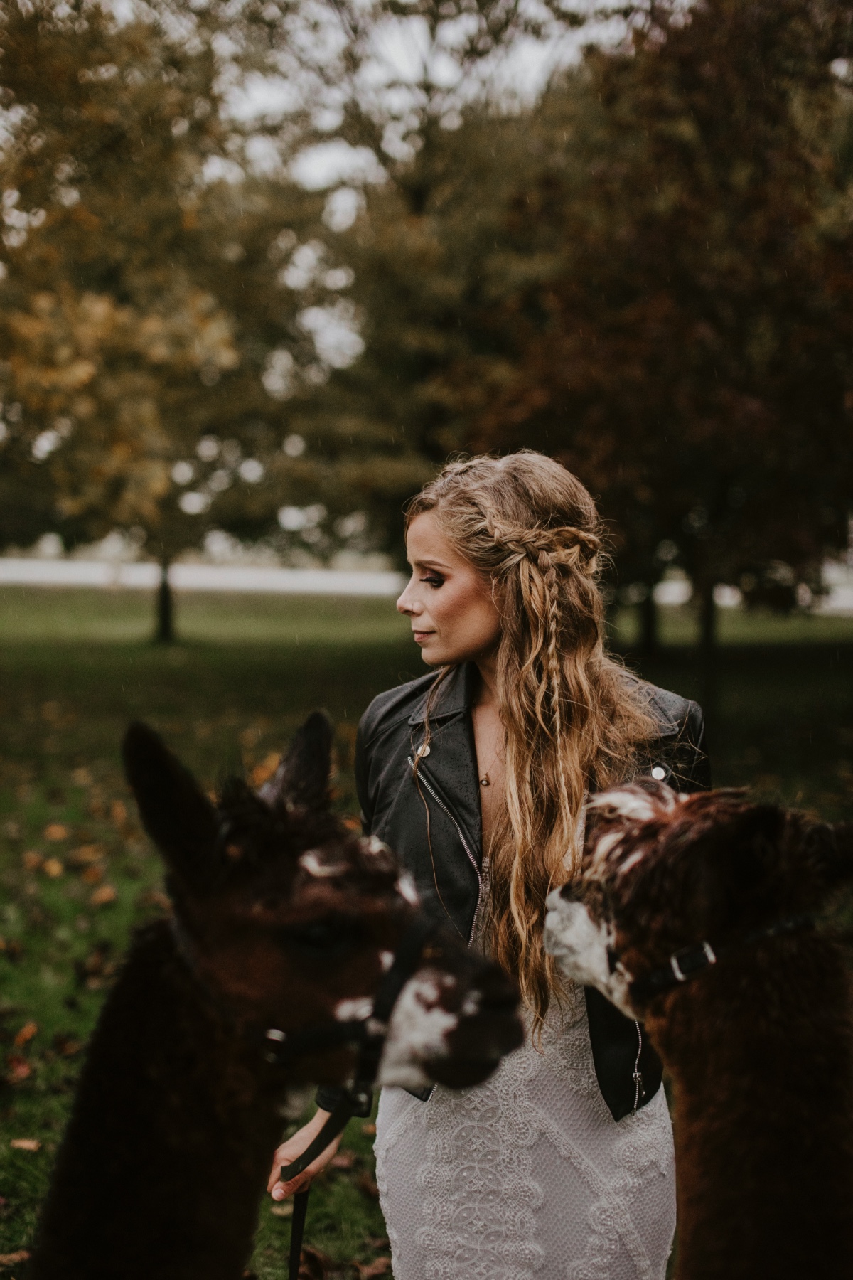 Boho bride in leather