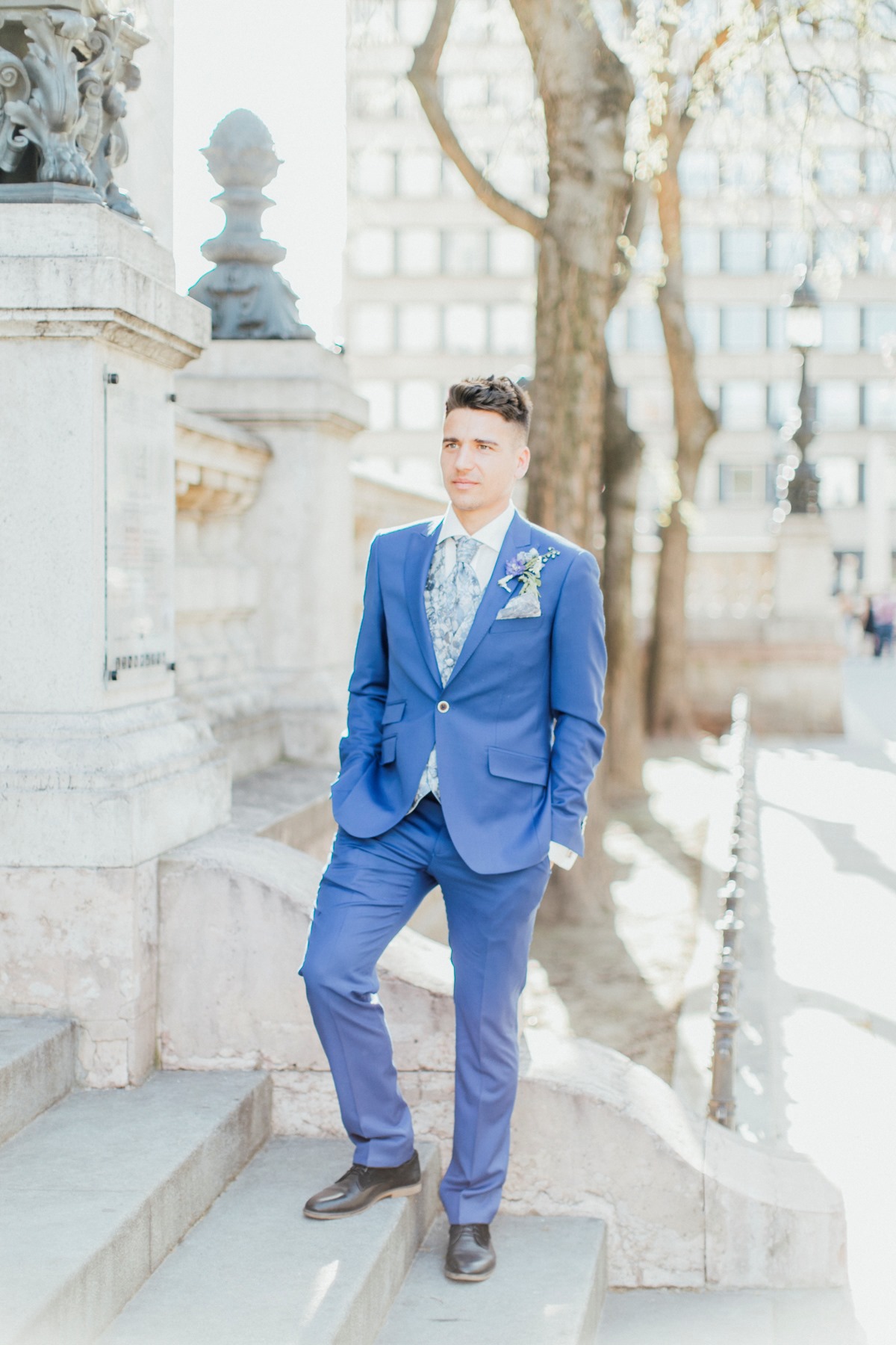 Blue groom suit