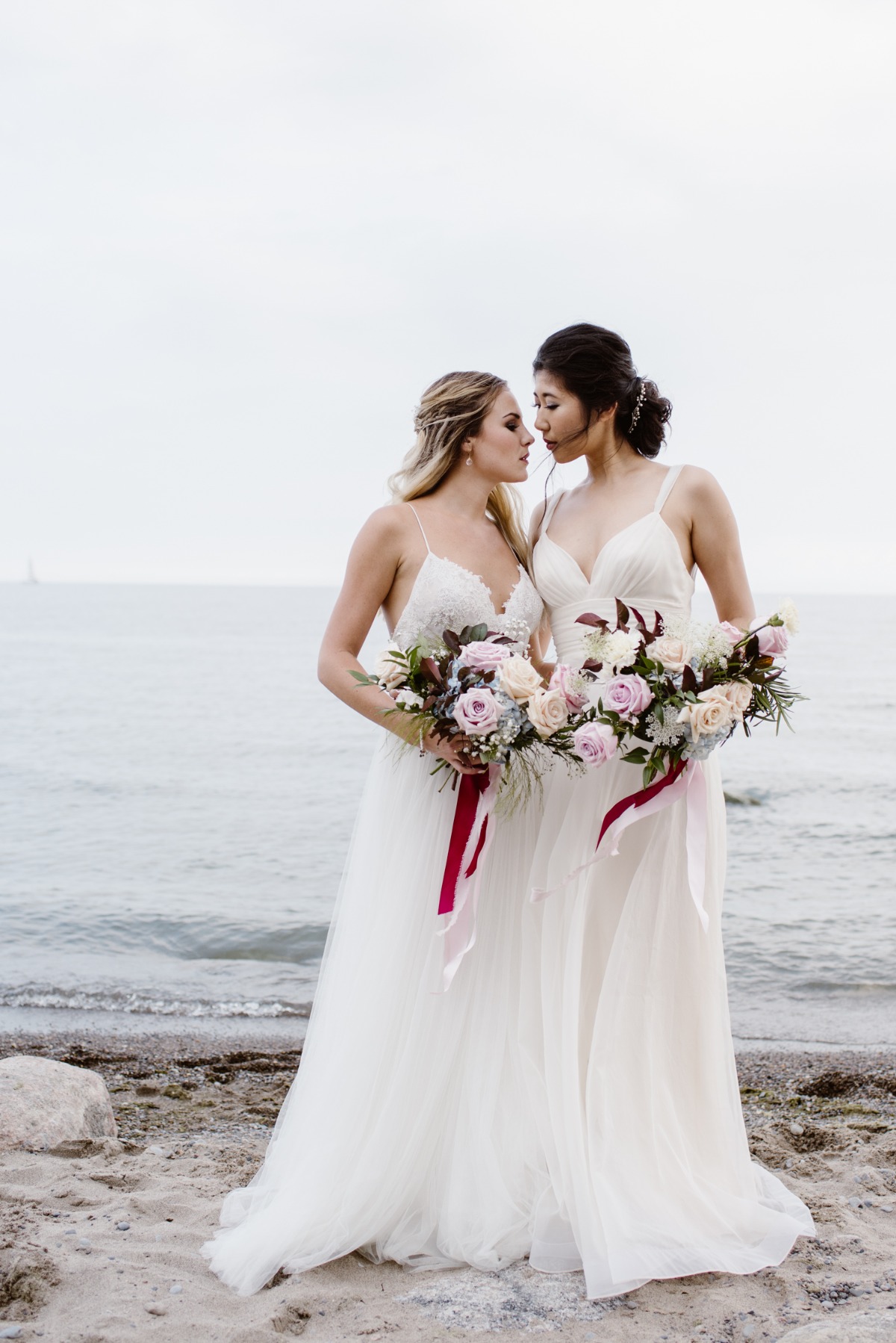 Lesbian beach wedding inspiration