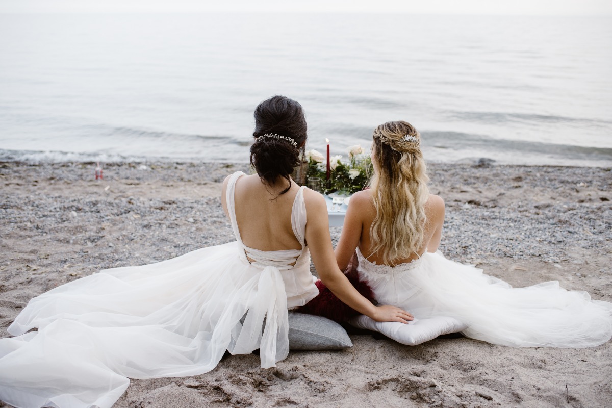 Lesbian wedding on the beach