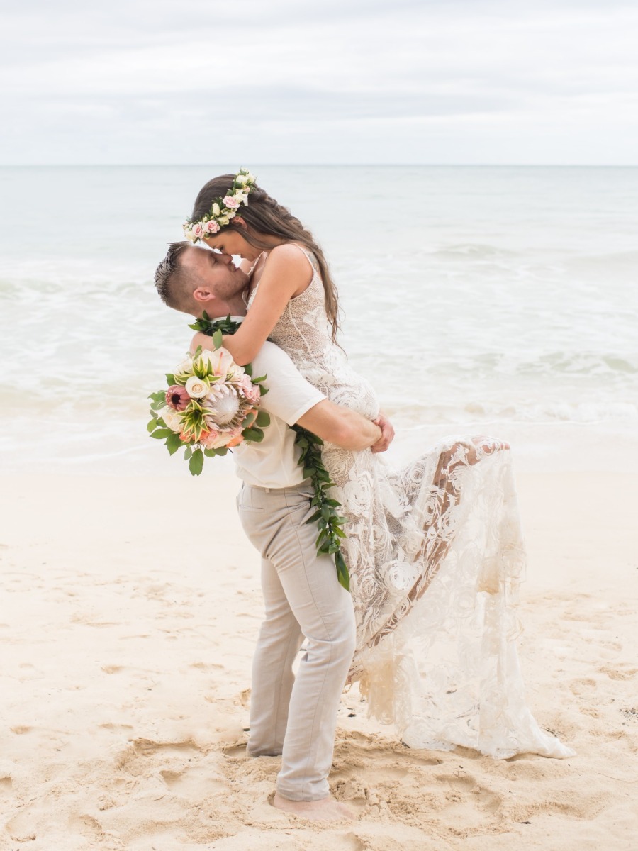 Intimate Boho Beach Wedding on Oahu