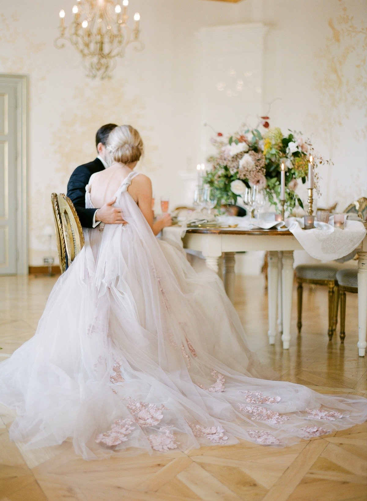Gorgeous blush wedding dress