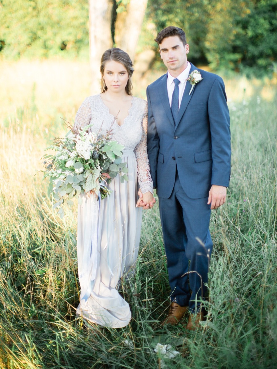 Organic Grey and Blue Cinderella Wedding Inspiration