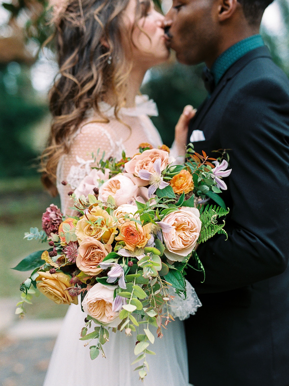 Jewel-toned wedding bouquet