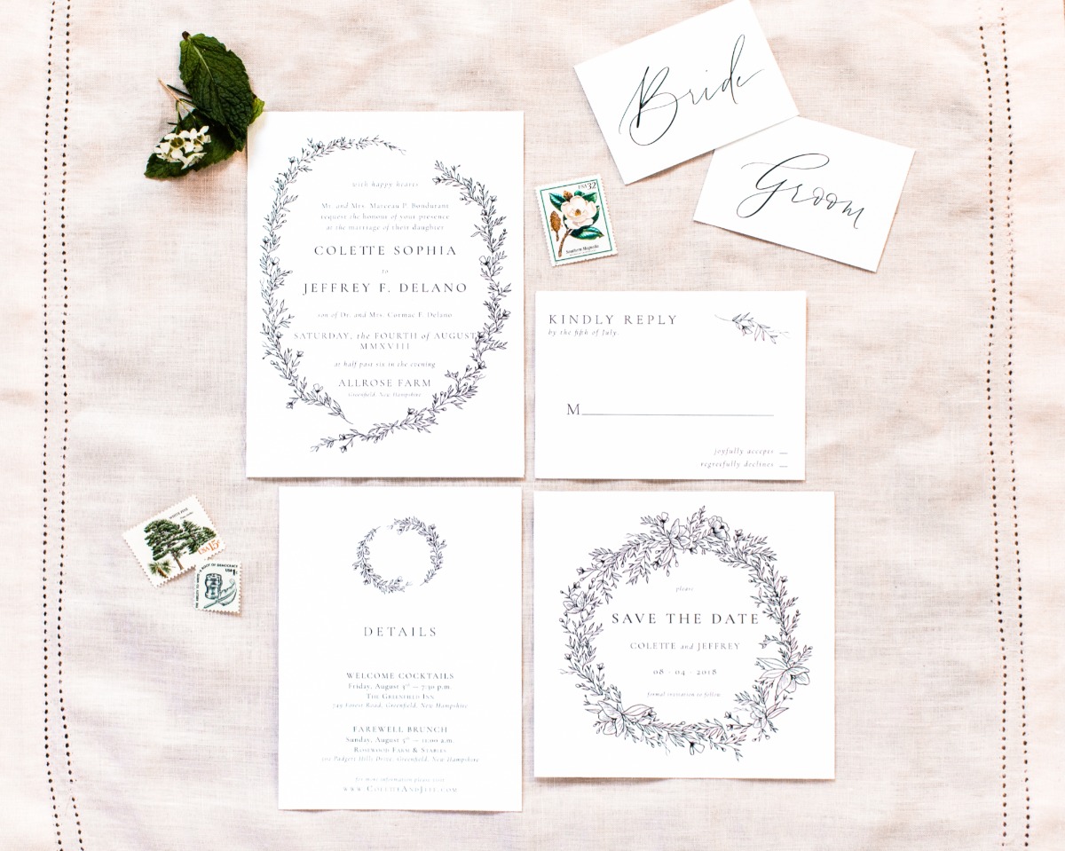 elegant wedding invitation suite