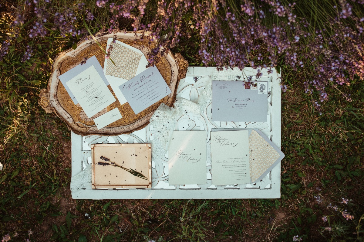 Lavender wedding invitations