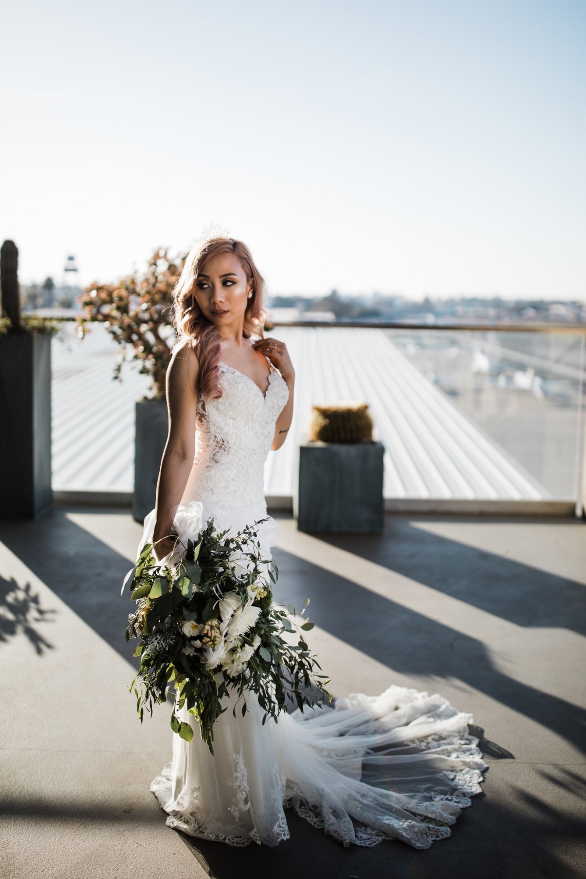 Modern chic bridal look