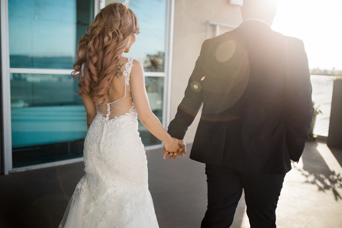 Low back wedding dress