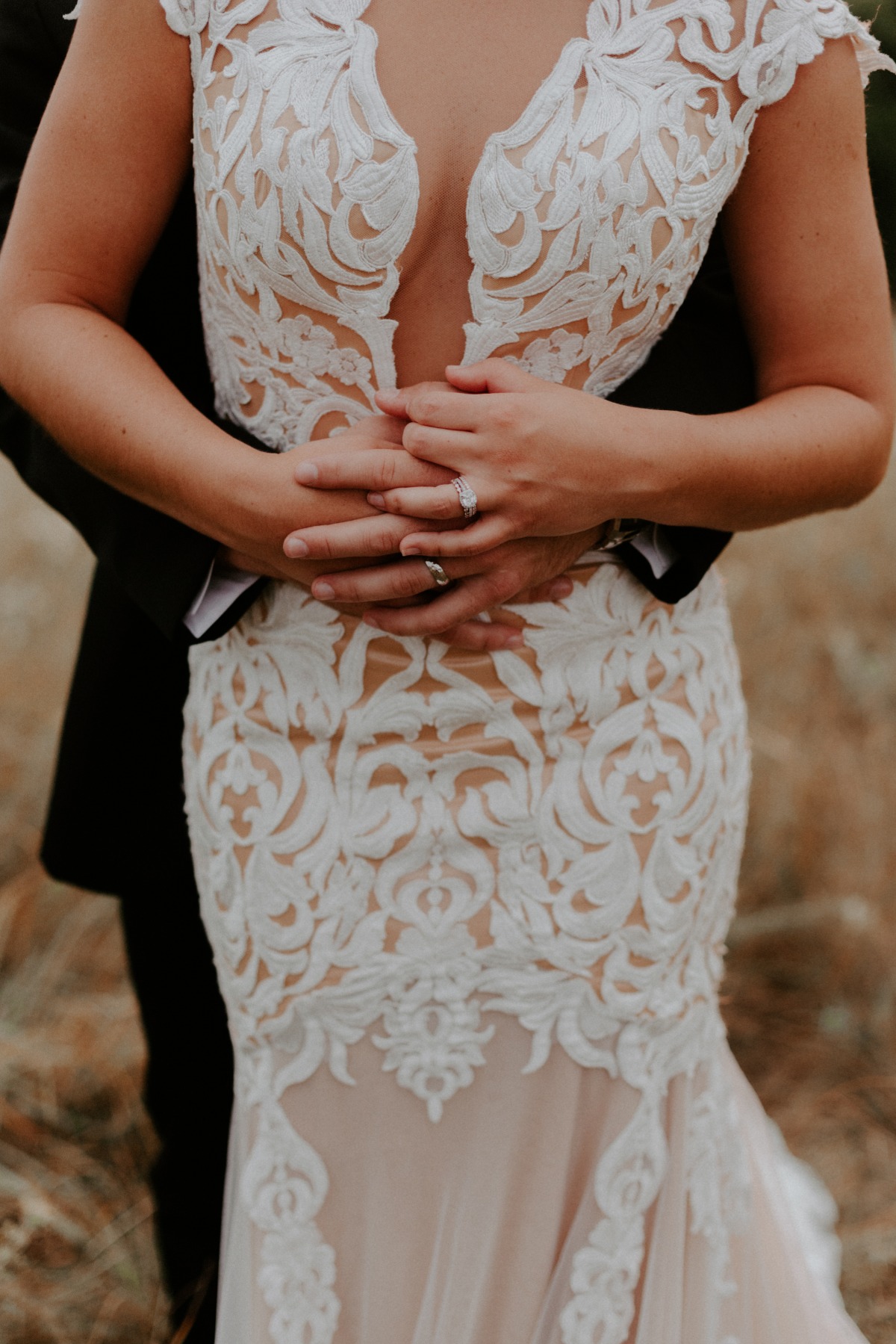 Modern lace wedding dress