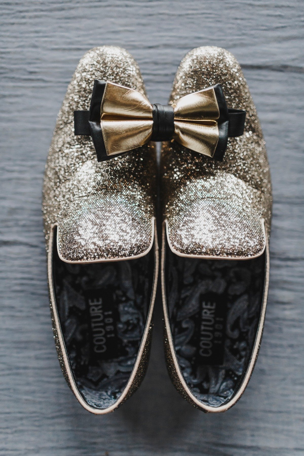 Sparkly groom shoes
