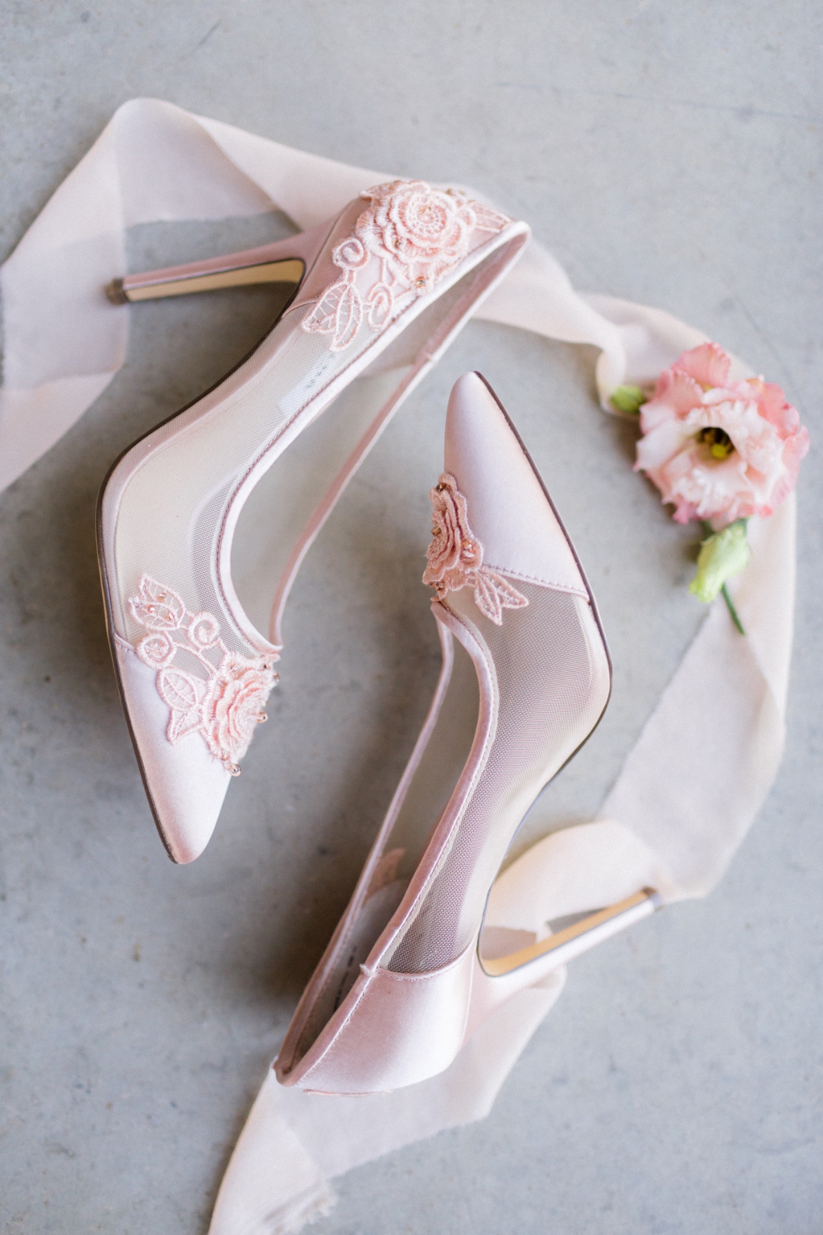 Pink wedding heels