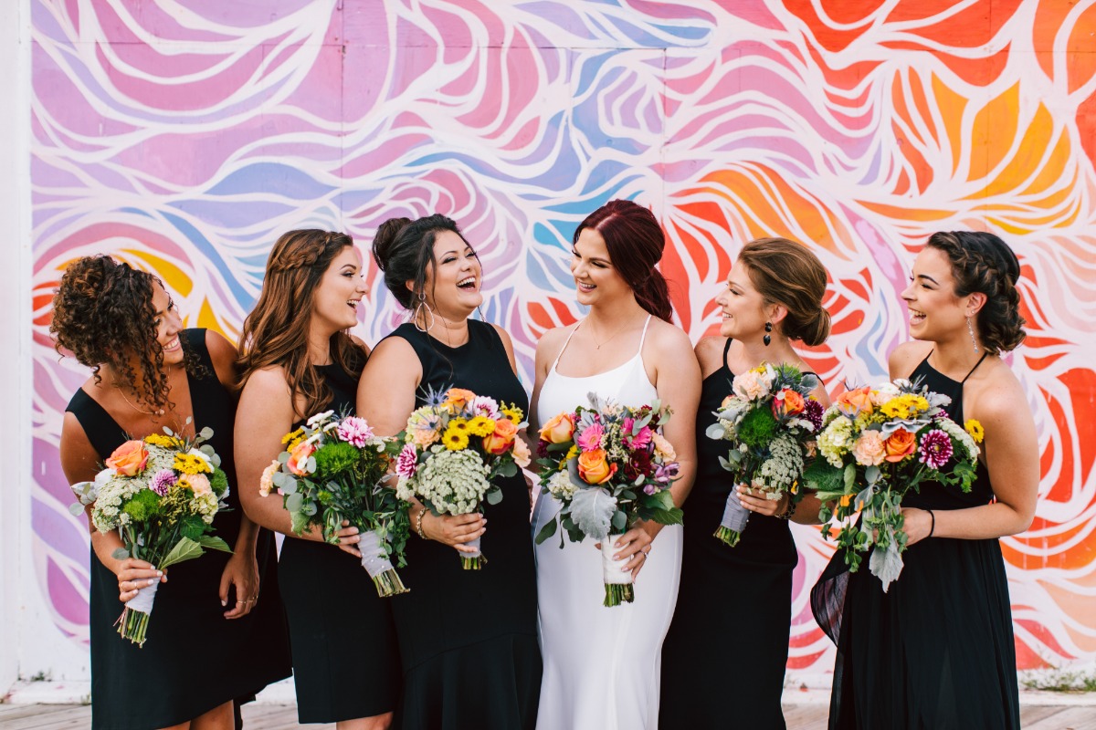 fun and funky bridal party portraits