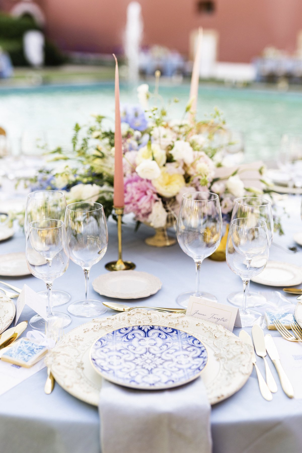 Romantic reception tablescape