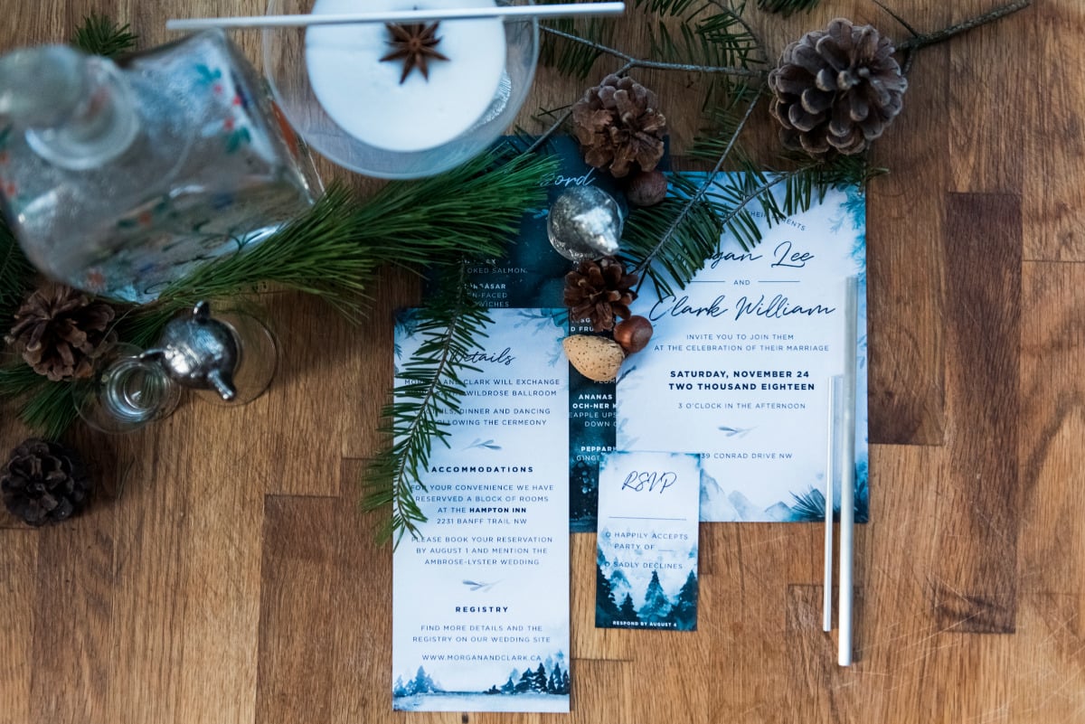 Winter wedding invites