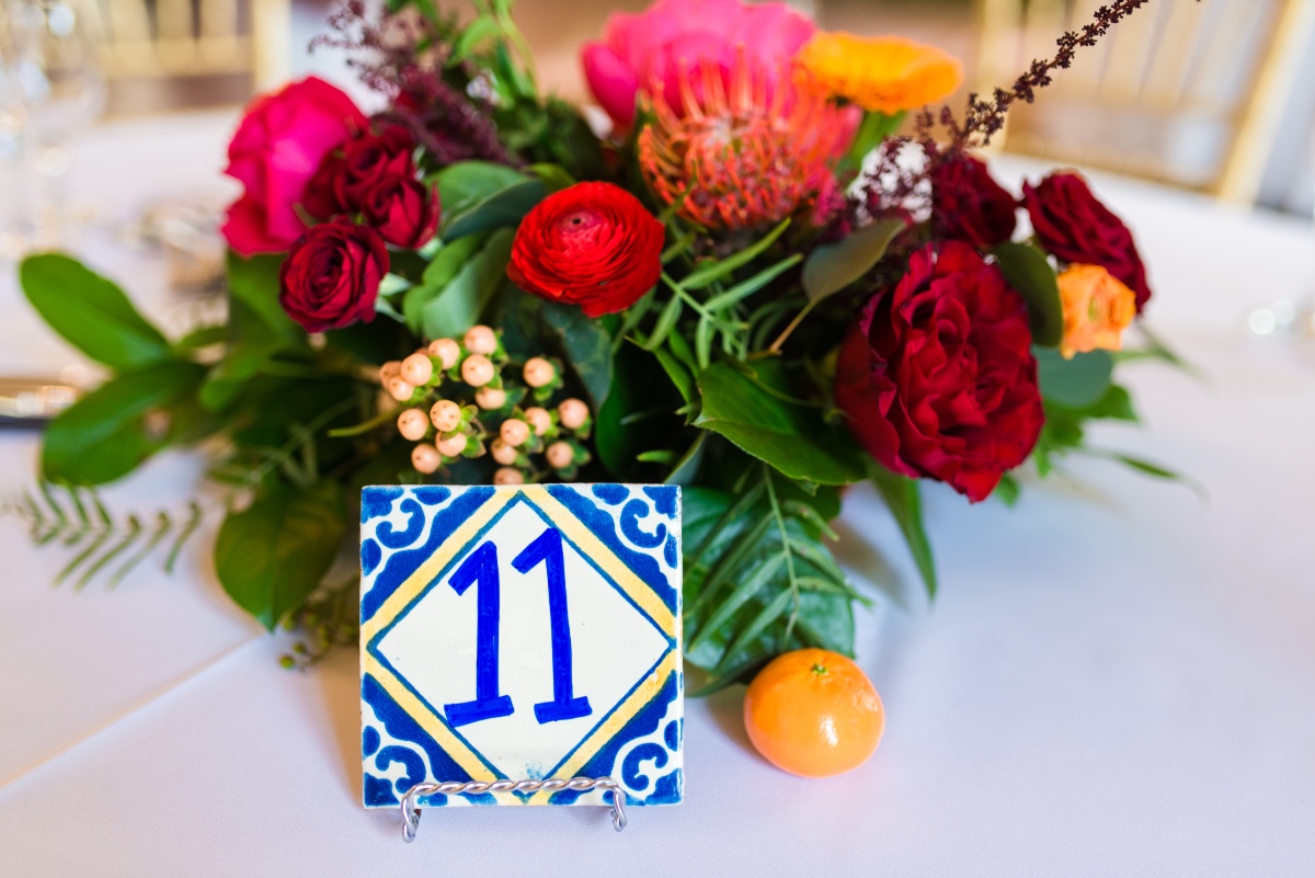 Spanish tile table number